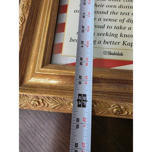 Framed "Kappa Man" Poem Art With Gold Ornate Frame  11x24 Inches - Picture 6 of 11